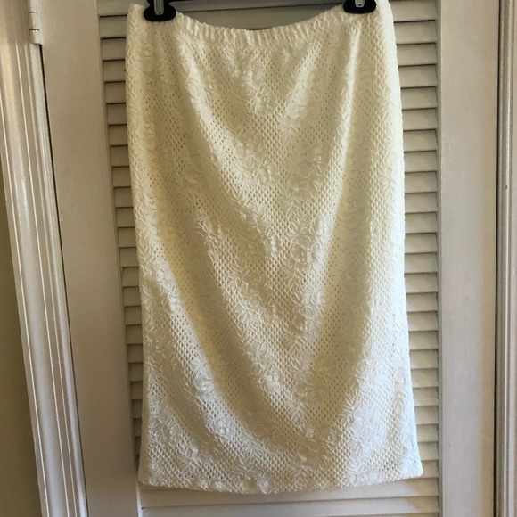 ivory lace pencil skirt - Picture 1 of 2